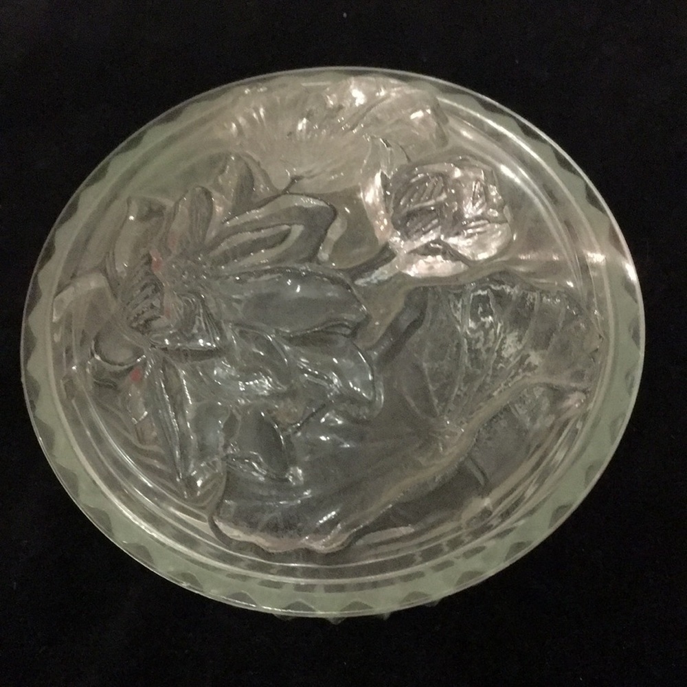Glass Candy/Trinket Dish with Lid (L)